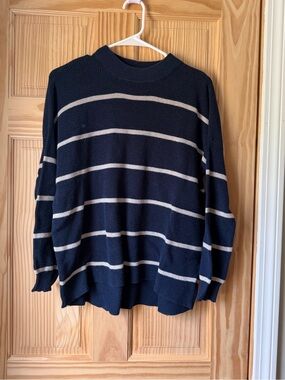 American Eagle Outfitters Navy Ribbed Knit Sweater